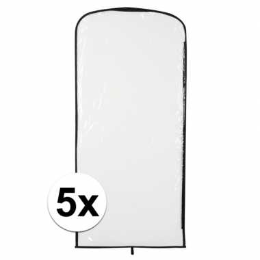 5x carnavascarnavalspak hoes transparant 95 x 42 cm