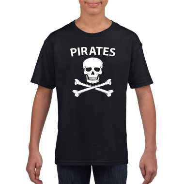 Carnavalspak piraten shirt zwart kinderen