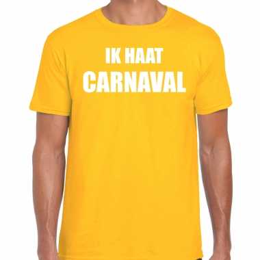Ik haat carnaval verkleed t shirt / carnavalspak geel voor heren
