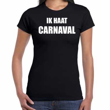 Ik haat carnaval verkleed t shirt / carnavalspak zwart voor dames