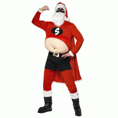 Superheld kerstman carnavalspak