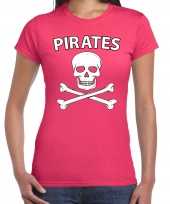 Carnavalspak fout piraten shirt roze dames