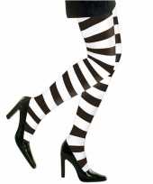 Carnavalspak halloween wit zwarte heksen panties maillots verkleedaccessoire voor dames