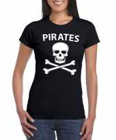 Carnavalspak piraten shirt zwart dames