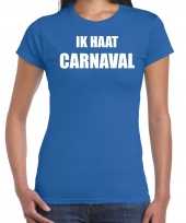 Ik haat carnaval verkleed t shirt carnavalspak blauw voor dames