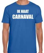 Ik haat carnaval verkleed t shirt carnavalspak blauw voor heren