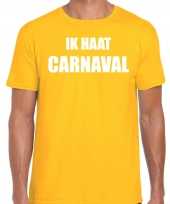 Ik haat carnaval verkleed t shirt carnavalspak geel voor heren