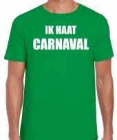 Ik haat carnaval verkleed t shirt carnavalspak groen voor heren