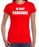 Ik haat carnaval verkleed t shirt carnavalspak rood voor dames