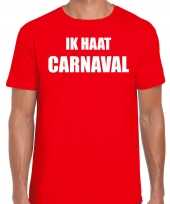 Ik haat carnaval verkleed t shirt carnavalspak rood voor heren
