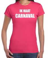 Ik haat carnaval verkleed t shirt carnavalspak roze voor dames