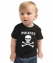 Piraten carnavalspak shirt zwart voor babys